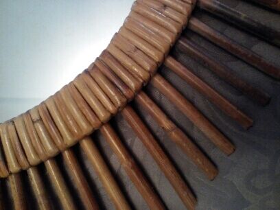 Vintage rattan sun mirror 60s