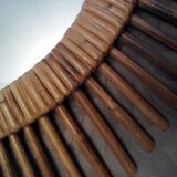 Vintage rattan sun mirror 60s