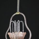 Charming Pink and Transparent Murano Glass Chandelier by Barovier e Toso, 1950s