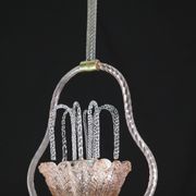Charming Pink and Transparent Murano Glass Chandelier by Barovier e Toso, 1950s