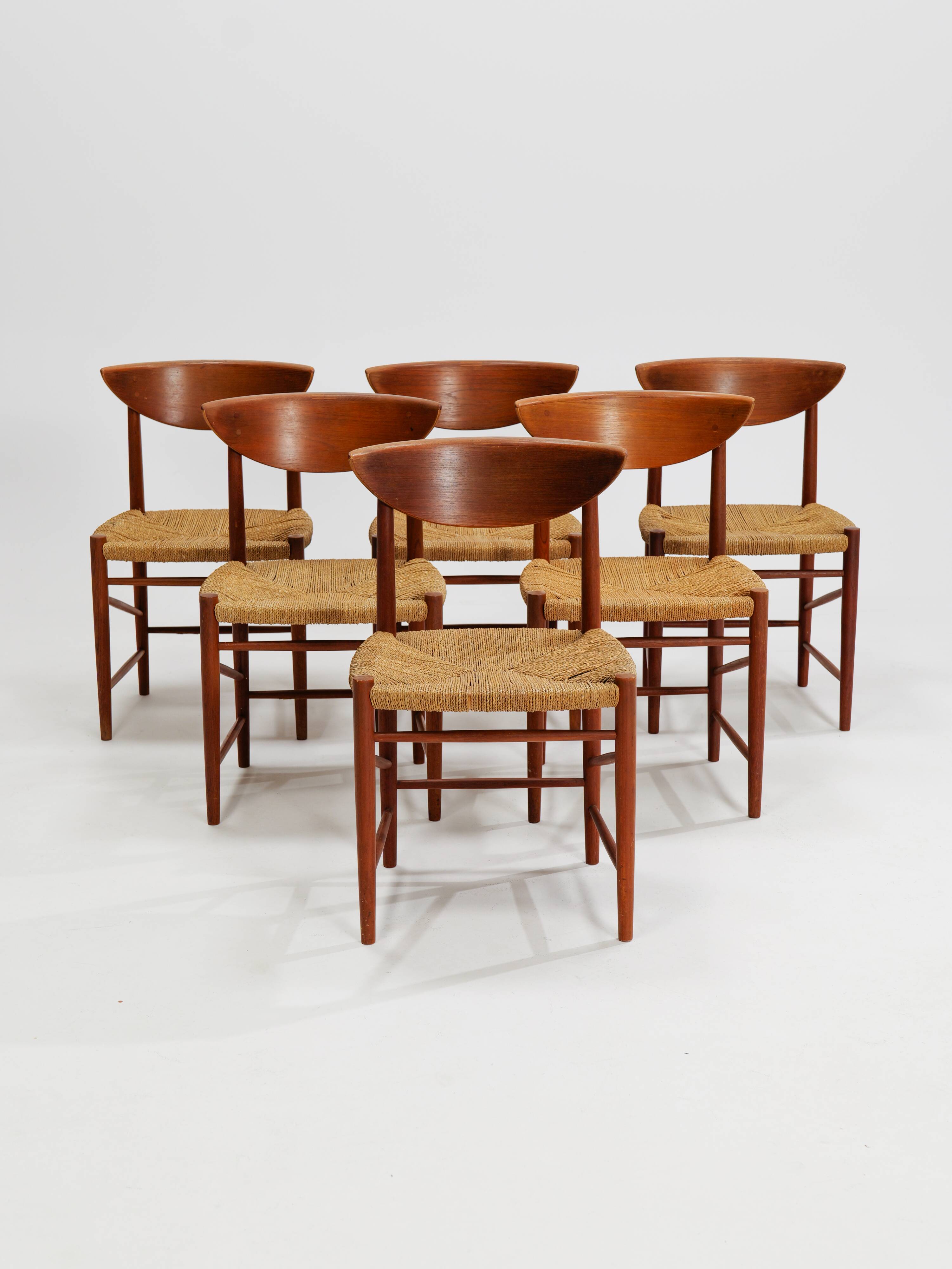 Model 316 dining chairs by Peter White & Orla Moelgard-Nielsen for Søborg Møbelfabrik, 1958, set of 6