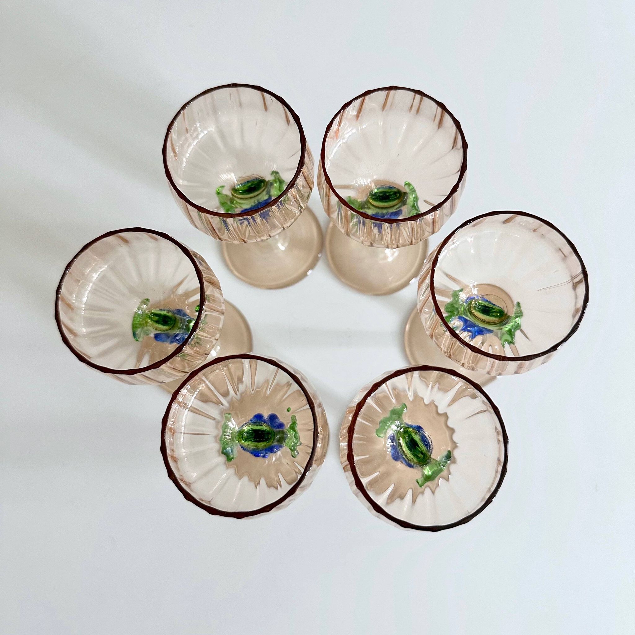 Art Deco Glass Set by Bimini – Designed by Fritz Lampl, 1920s