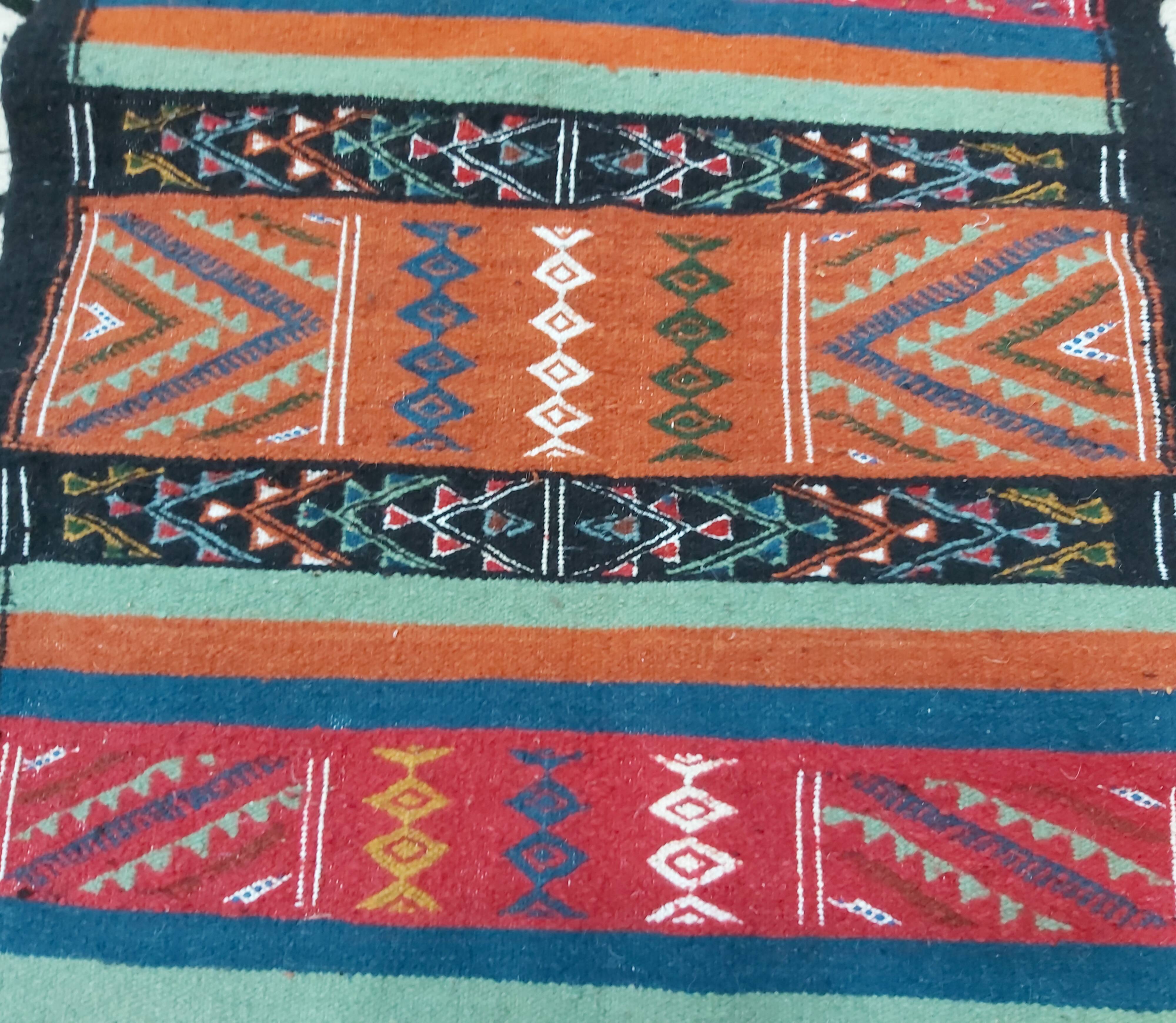 Traditional handmade multi-colored kilim rug