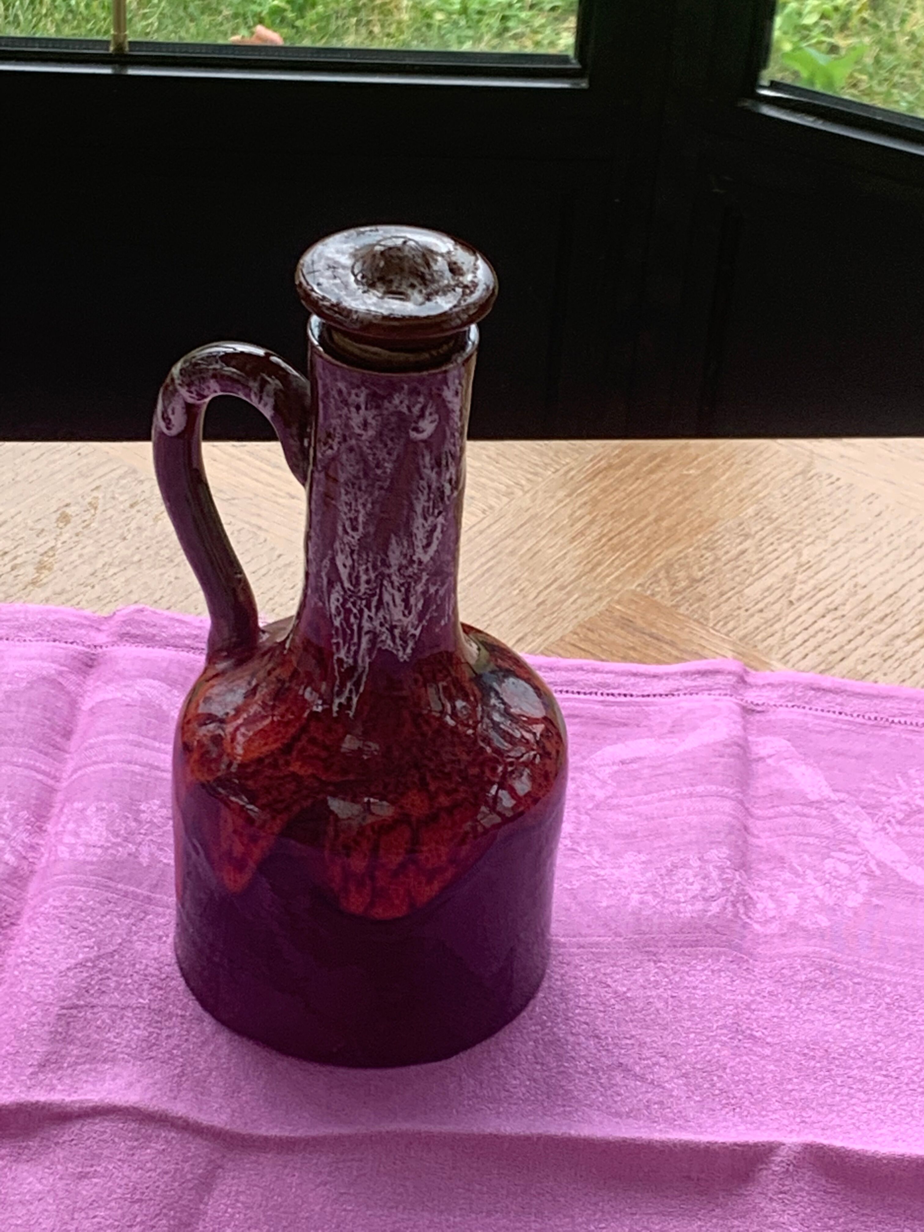 Carafe bottle in glazed ceramic vallauris vintage 1960
