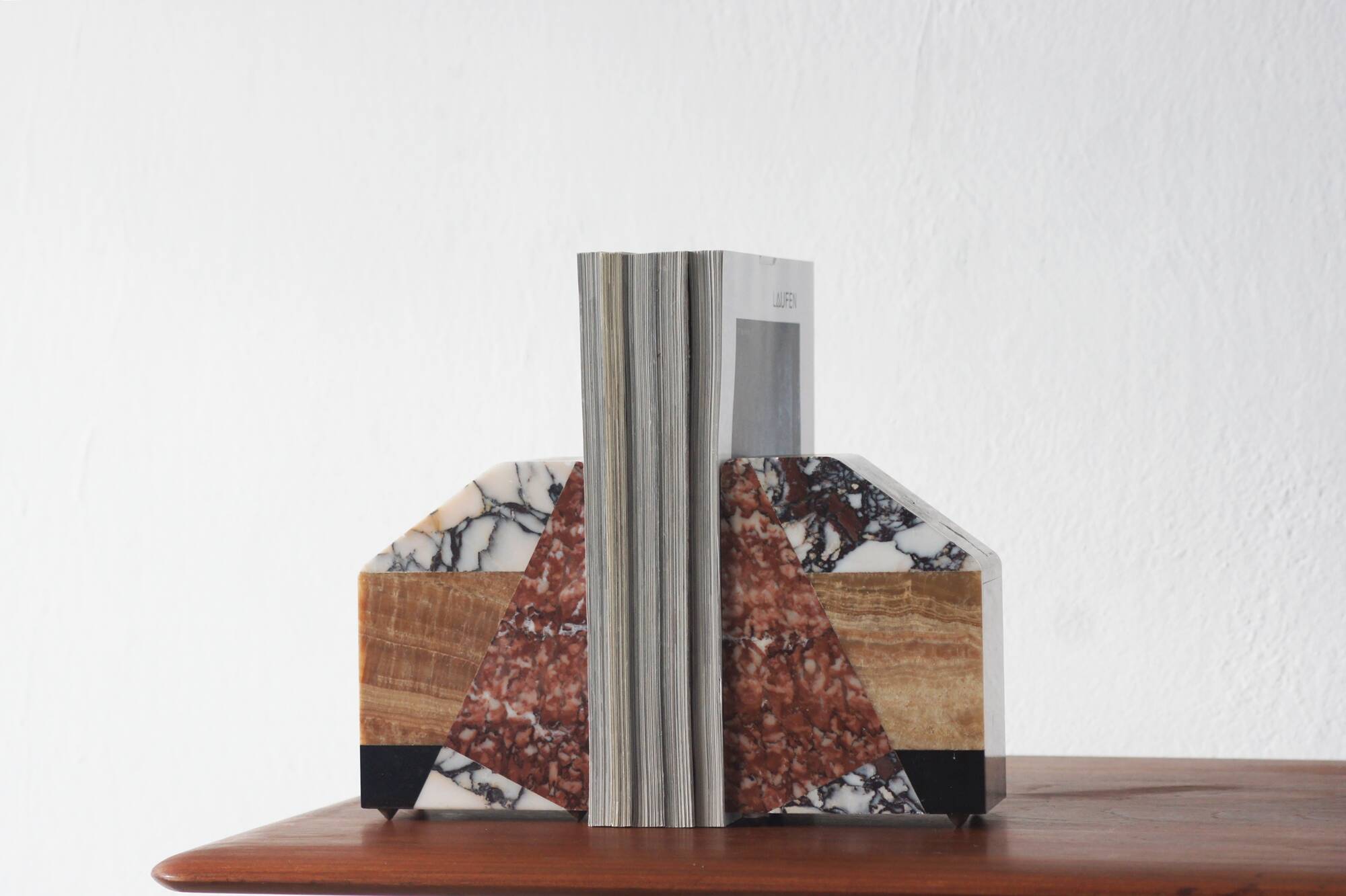 Art Deco French Marble Bookends, 1930s, Set of 2