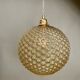 XXL vintage bubbled amber glass globe pendant light