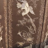 Japanese screen embroidered golden threads