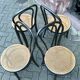 Two pairs of black 50s chairs - number 18 - cannée