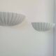 Paire d'applique vintage coquillages, porcelaine blanche, France 1970