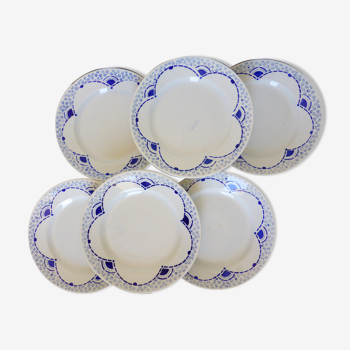 6 dessert plates of Gien model Periwinkle 2106184