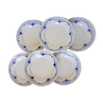 6 dessert plates of Gien model Periwinkle 2106184