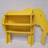 Bibliothèque en bois jaune en forme d'éléphant, Habitat 1980