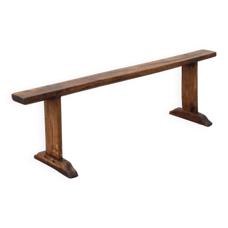 Banc de ferme rustique en chêne, France vers 1820
