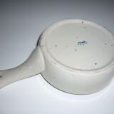 Ceramic frying pan blue and brown flowers