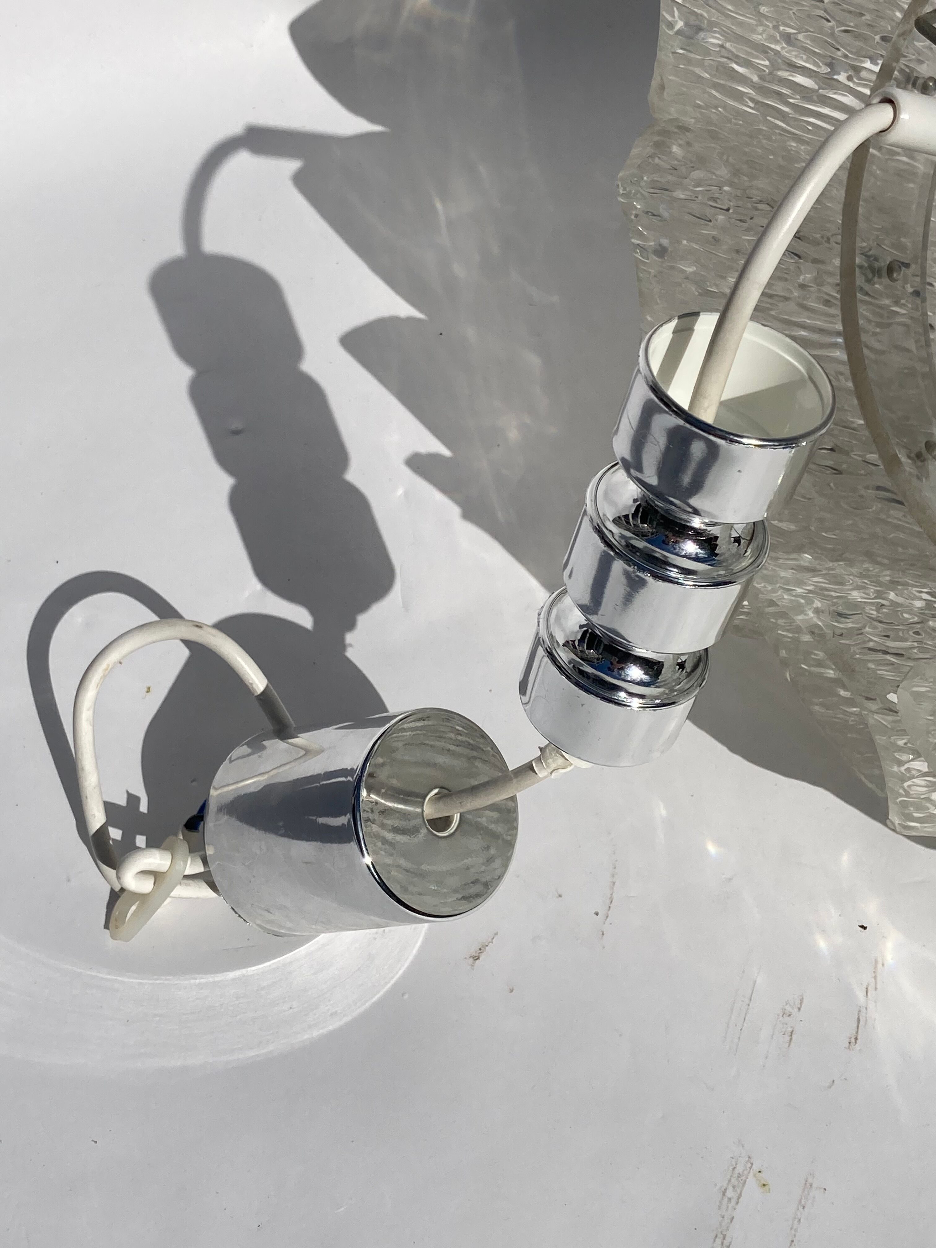 Acrylic ice glass chandelier, Germany 1970s