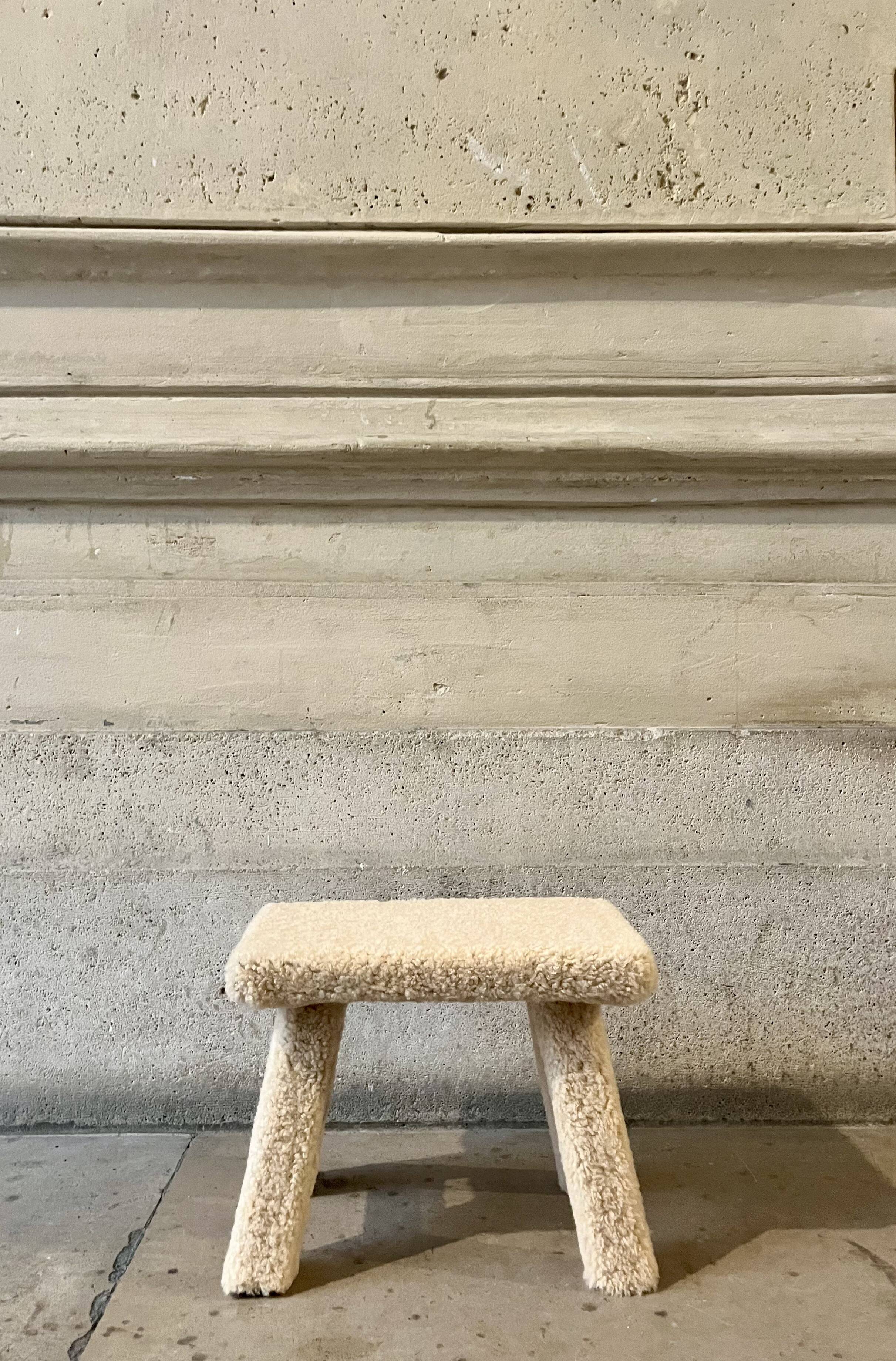 Sheepskin stool
