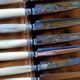 Box of 12 table knives goldsmith Apple handle horn and silver metal