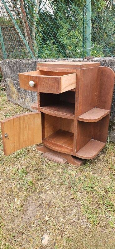 Art Deco bedside table in wood