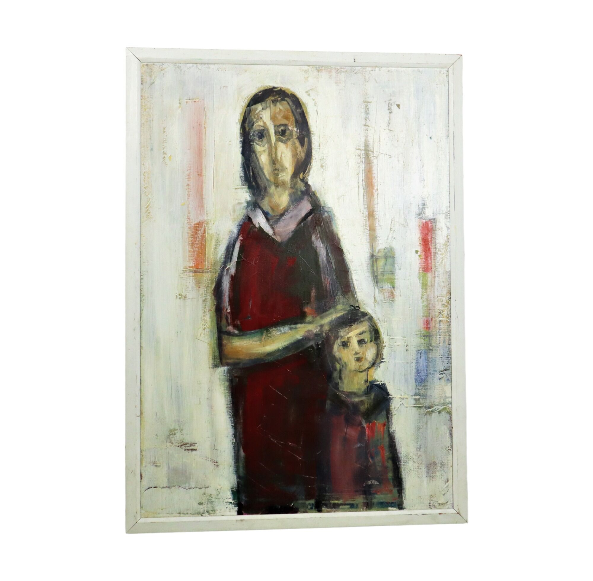 Vintage Oil Painting Artwork Abstract Mother and Child 106cm