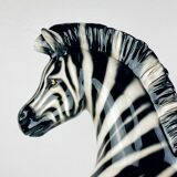 Large ceramic zebra sculpture from Bassano, Italy, 2000s.