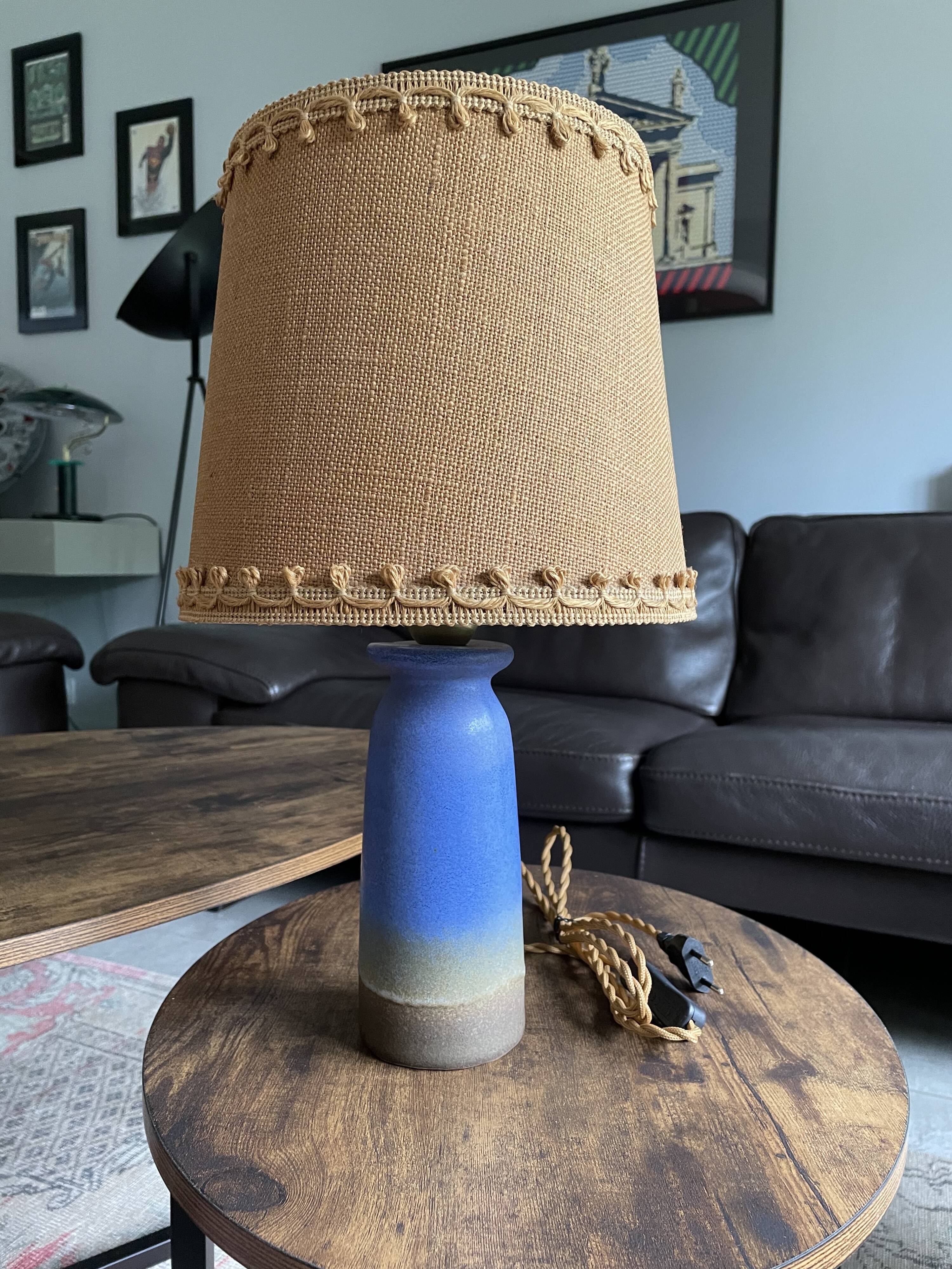 Lampe à poser en grès électrifiée à neuf