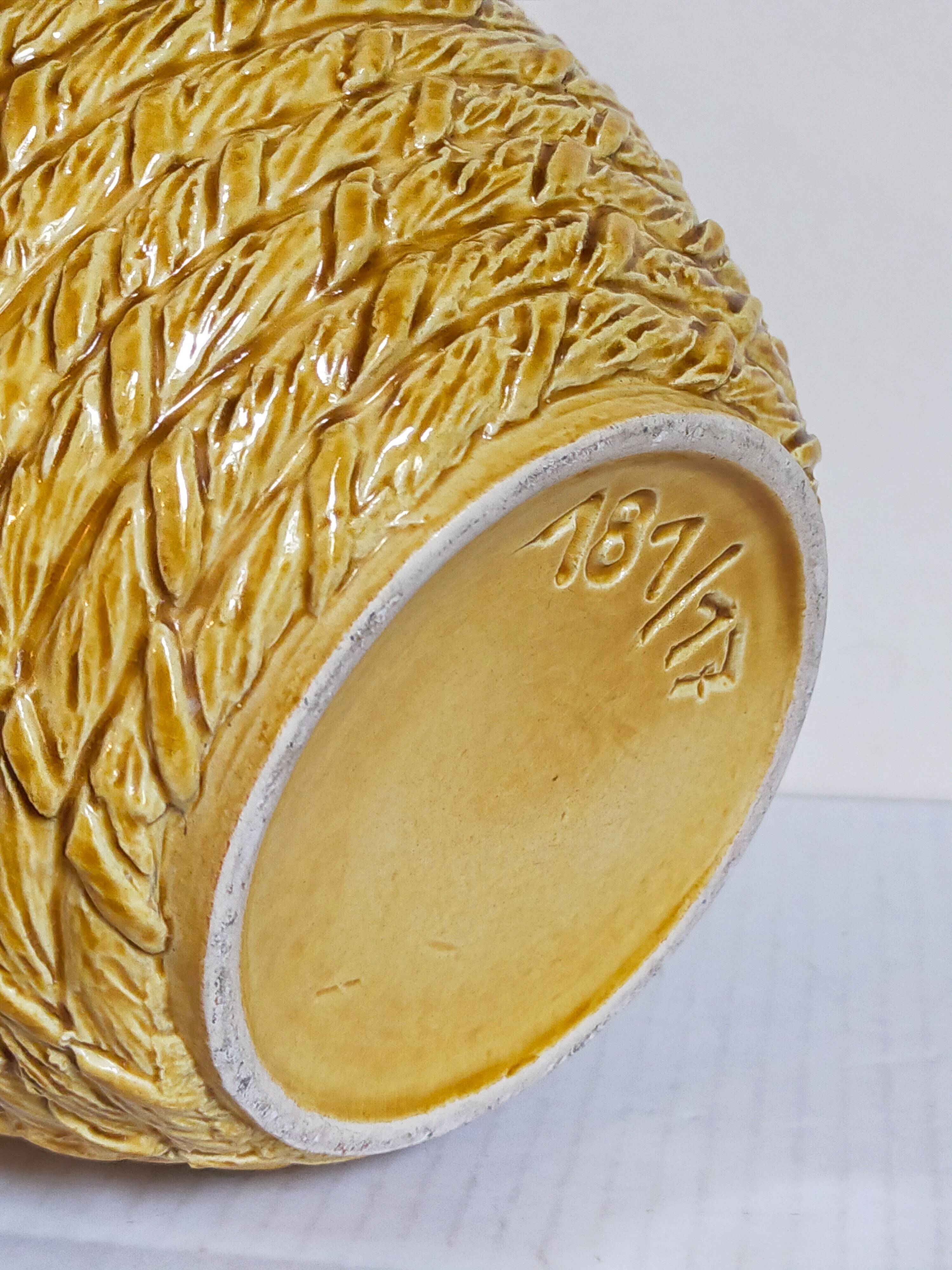 Vintage “rope” slip ceramic planter