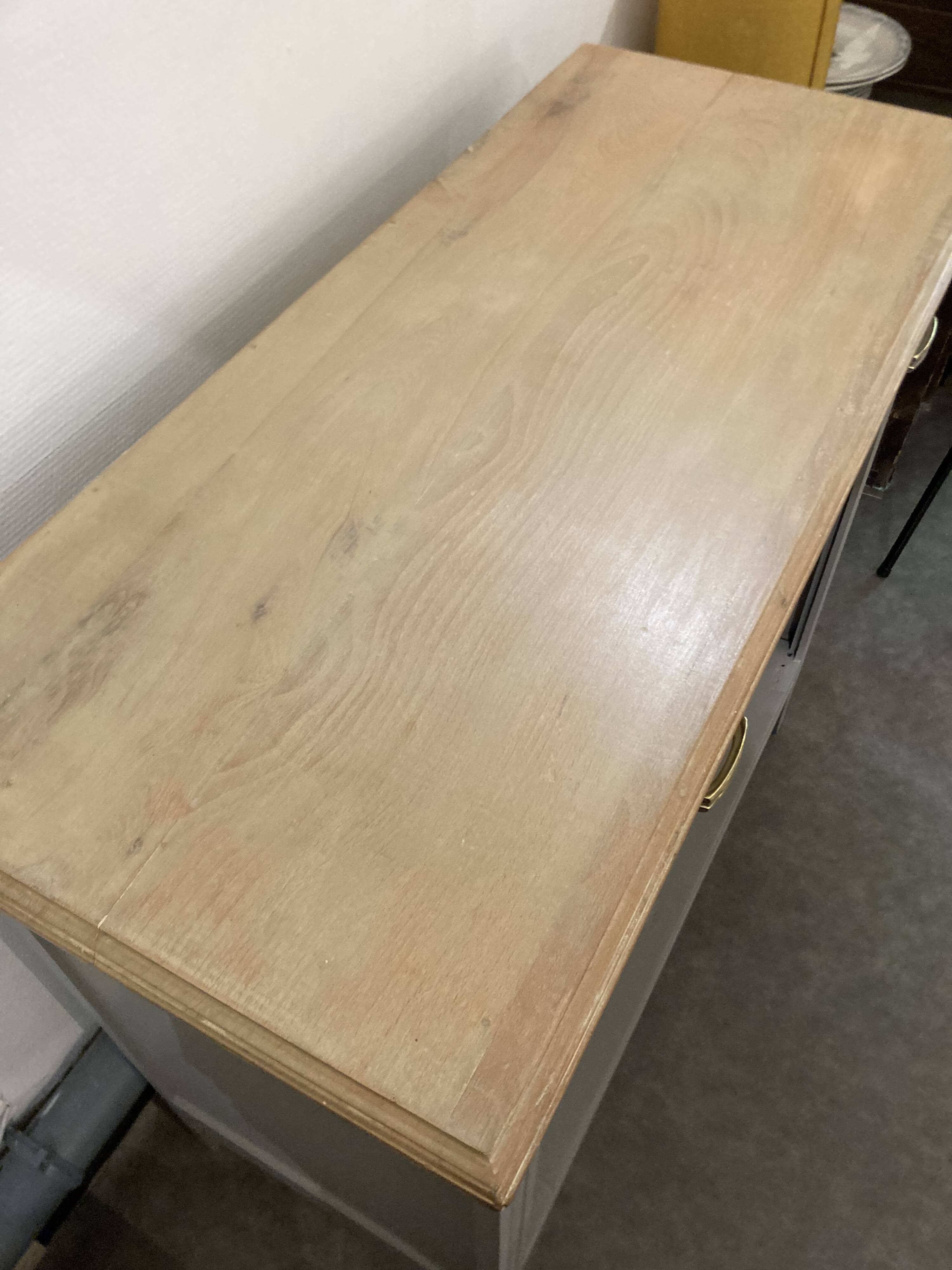 Ash Grey Art Deco Open Sideboard