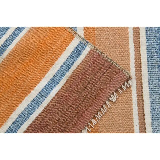 Vintage Turkish Hand-Knotted Wool Cotton Orange Runner Rug 55x319