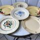Lot de 6 assiettes plates dépareillées digoin sarreguemines modèle "ginette" & autre années 40-50