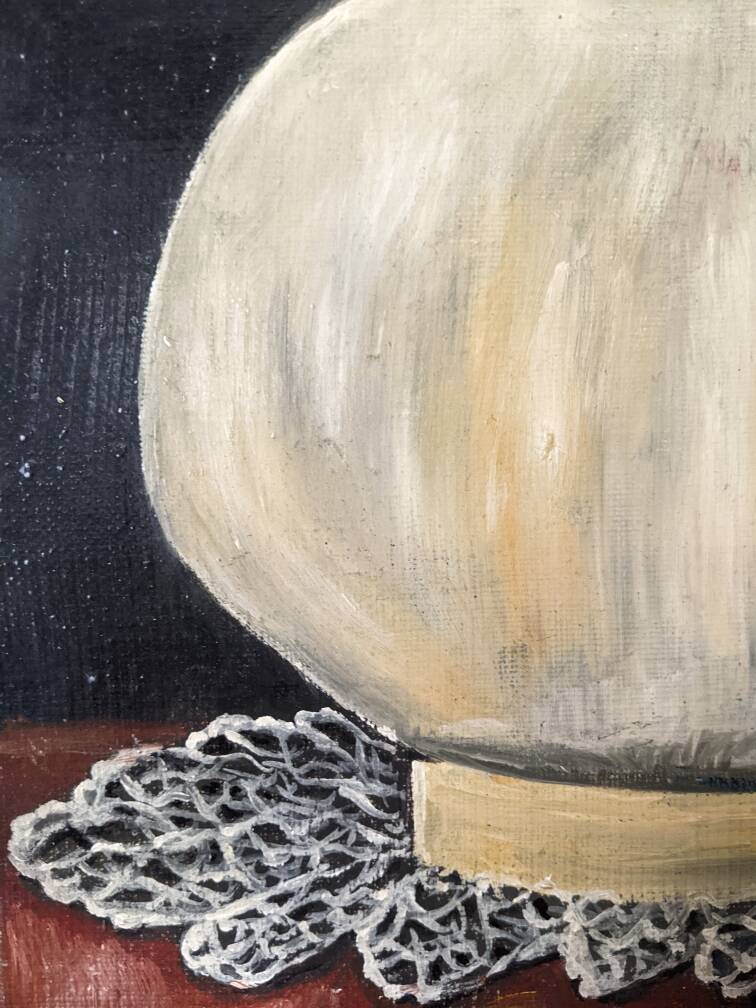 Small oil on canvas still life painting countryside style slow decoration