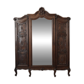 Armoire italienne 3 portes avec miroir, années 1960
