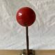 Vintage wooden wall coat rack - 4 red ball coat hooks