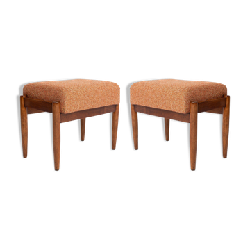 Paire de repose-pieds vintage melange orange du 20ème siècle, Edmund Homa, années 1960