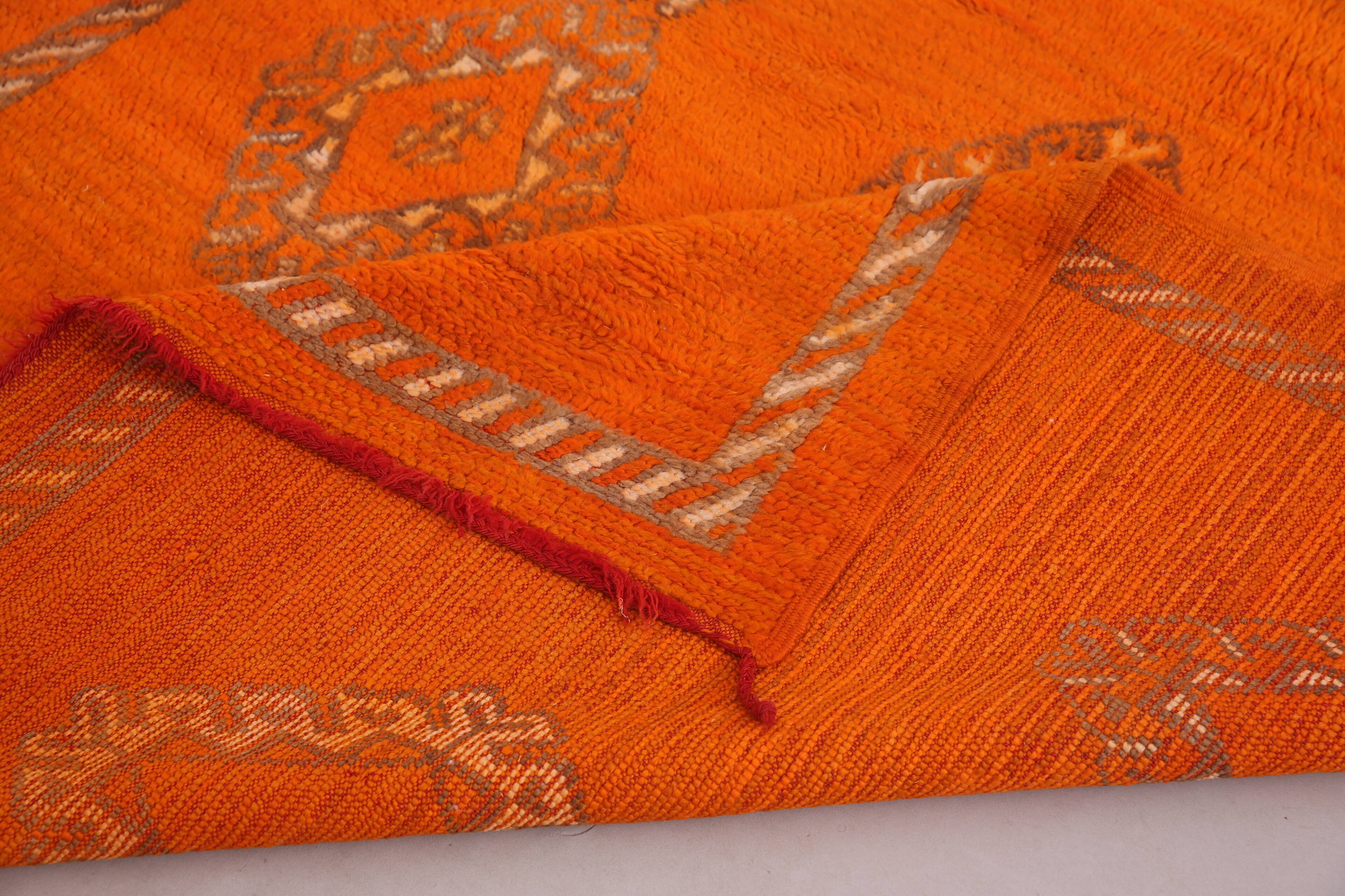 Orange Vintage Moroccan Rug 162 x 232 cm - Berber Wool Rug - Handmade Rug