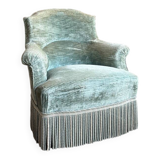 Green velvet tub chair
