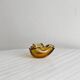 Thick amber yellow glass ashtray