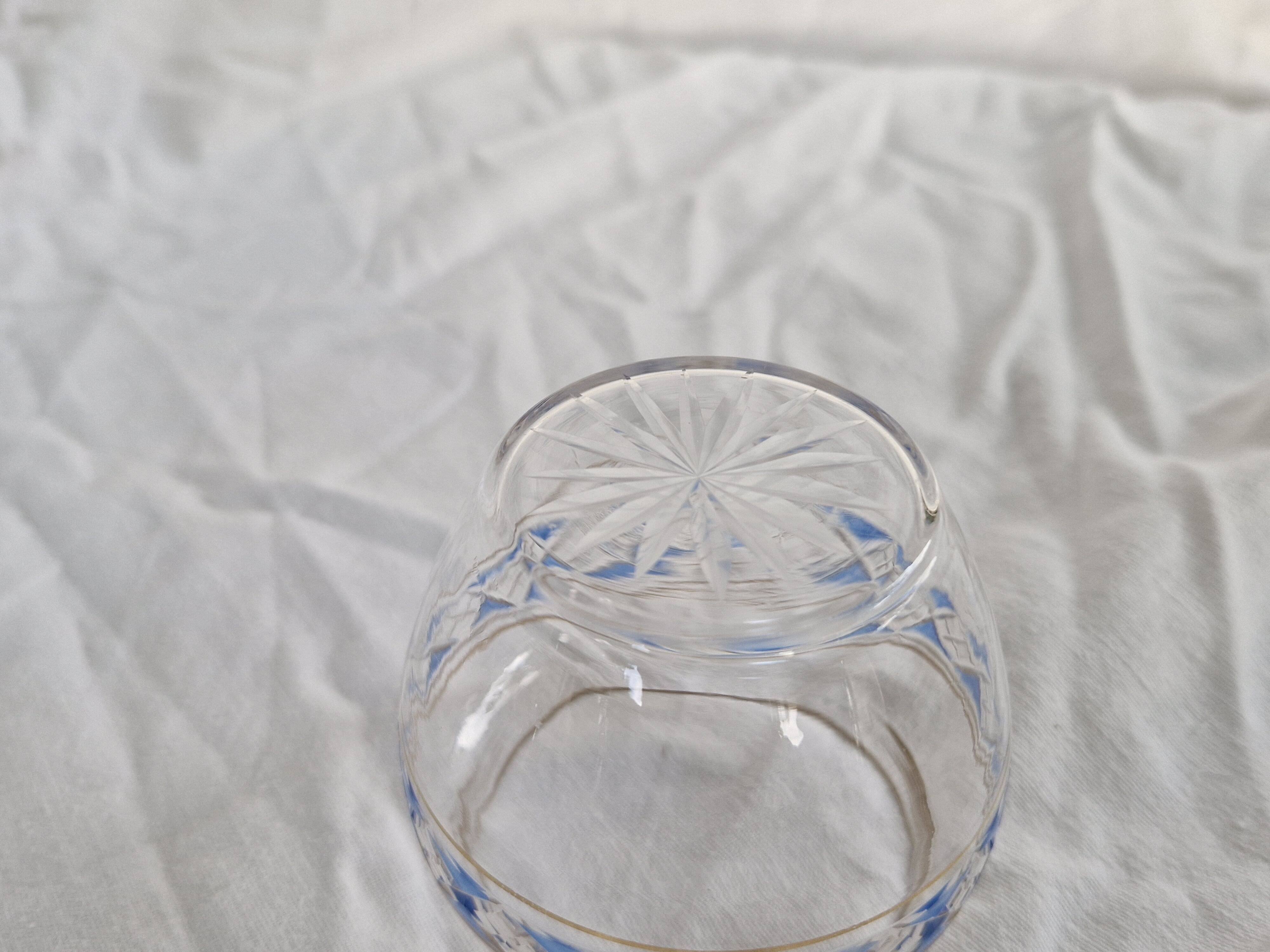 3 Antique Pieces Cut Crystal, Enameled - Early 20th Century
