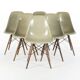 Grey Yellow Set (6) Vitra Vintage Original Eames DSW Side Shell Chairs