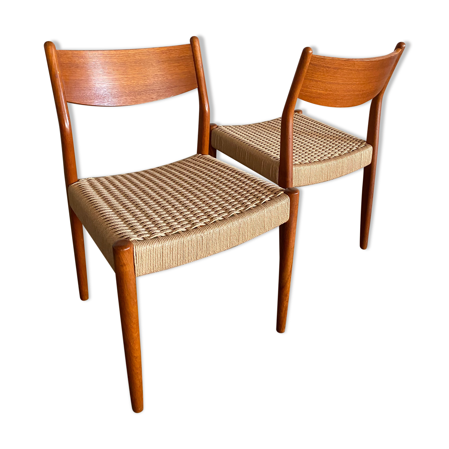 Pair of teak chairs