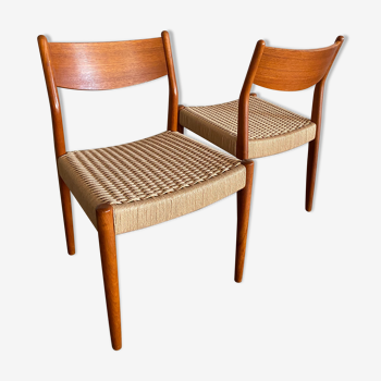 Pair of teak chairs