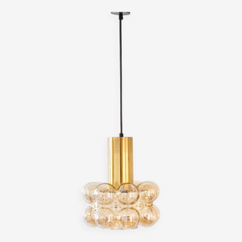 Mid-Century Modern Amber Bubble Glass Ceiling Light by Helena Tynell for Limburg, Germany, 1960s