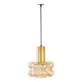 Mid-Century Modern Amber Bubble Glass Ceiling Light by Helena Tynell for Limburg, Germany, 1960s