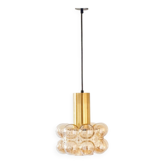 Mid-Century Modern Amber Bubble Glass Ceiling Light by Helena Tynell for Limburg, Germany, 1960s