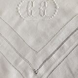 Embroidered tablecloth, double monogram