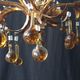 Chandelier 6 lights tassels color and frame foliage gold metal