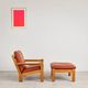 Brutalist armchair and ottoman by Tage Poulsen, Denmark, 1970s.