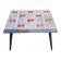 Small 1960s enamelled table, spindle legs, signed jd.