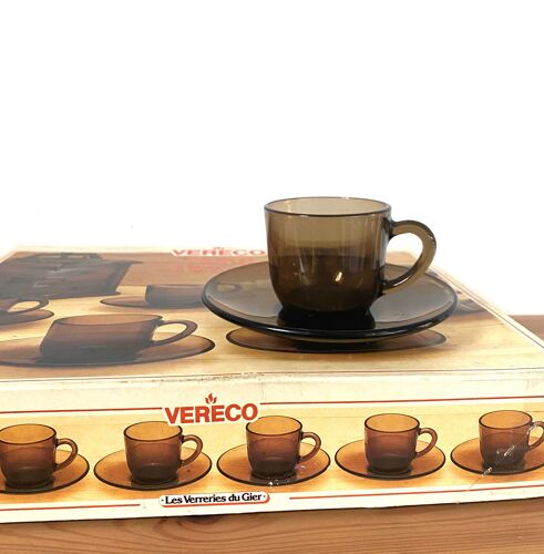 Service à café vereco vintage moka expresso espresso seconde main récup