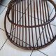 Rattan and metal shell armchair