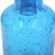 Blue bubbled glass carafe from Portieux, 1970s